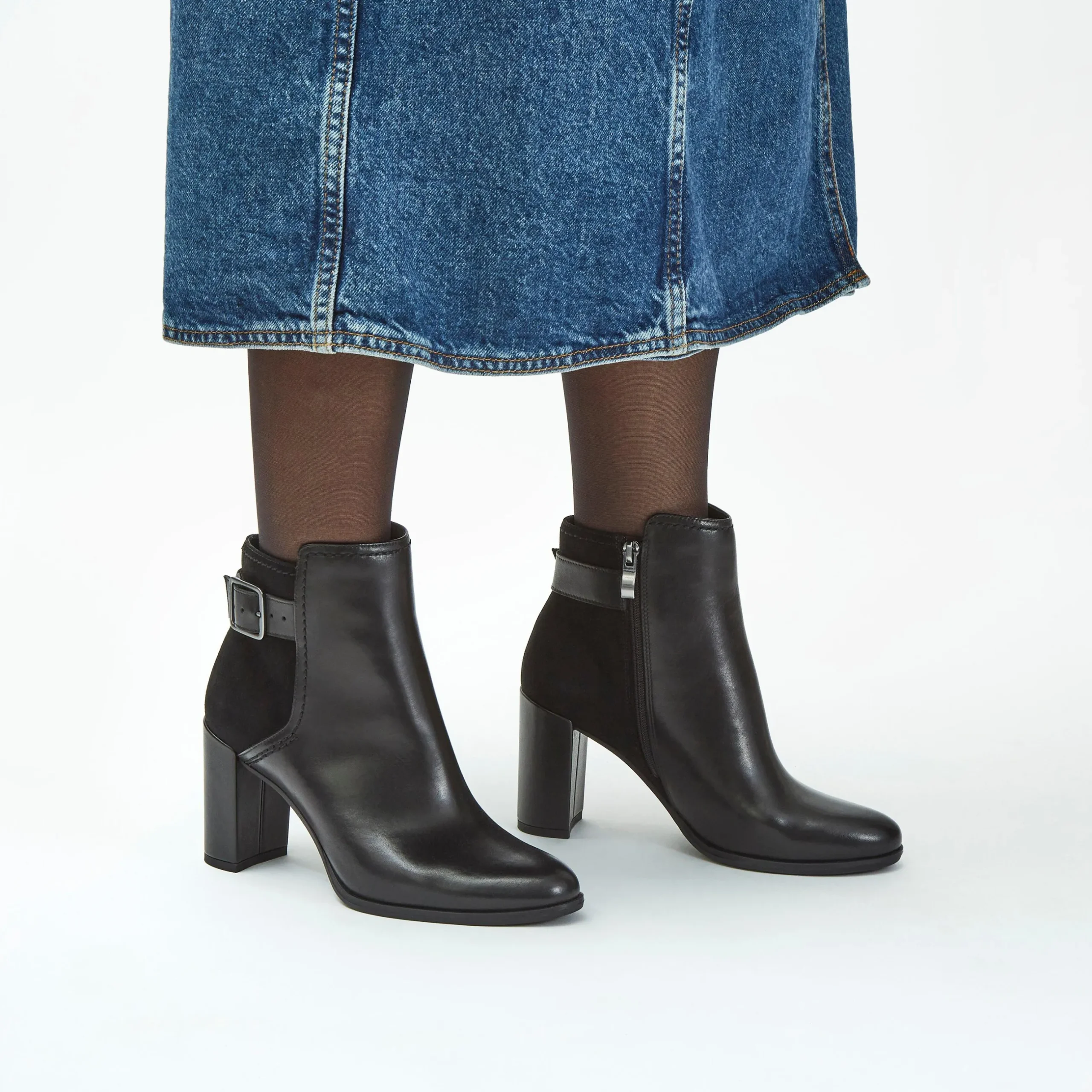 Freva 85 Buckle Black Leather|Clarks New