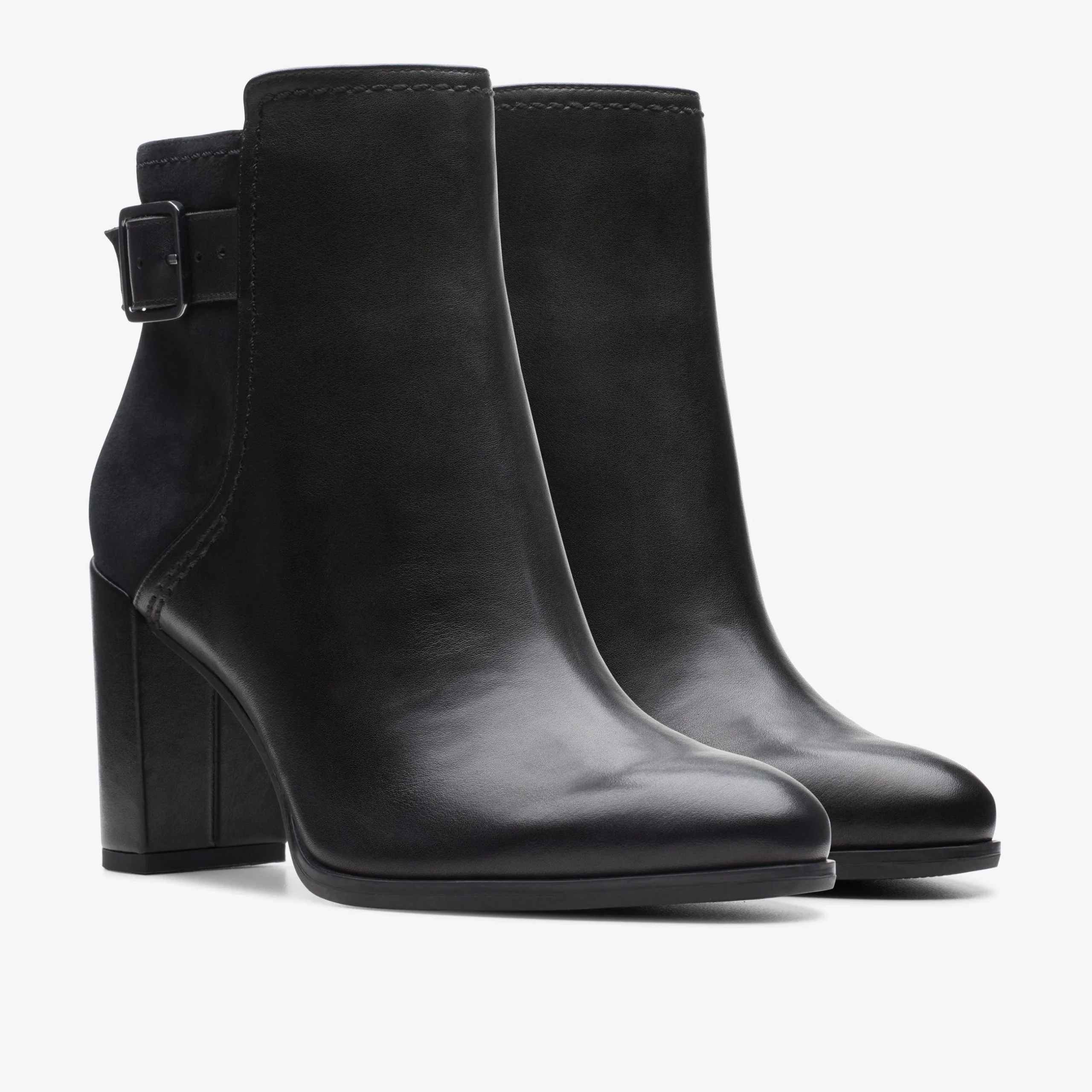 Freva 85 Buckle Black Leather|Clarks New