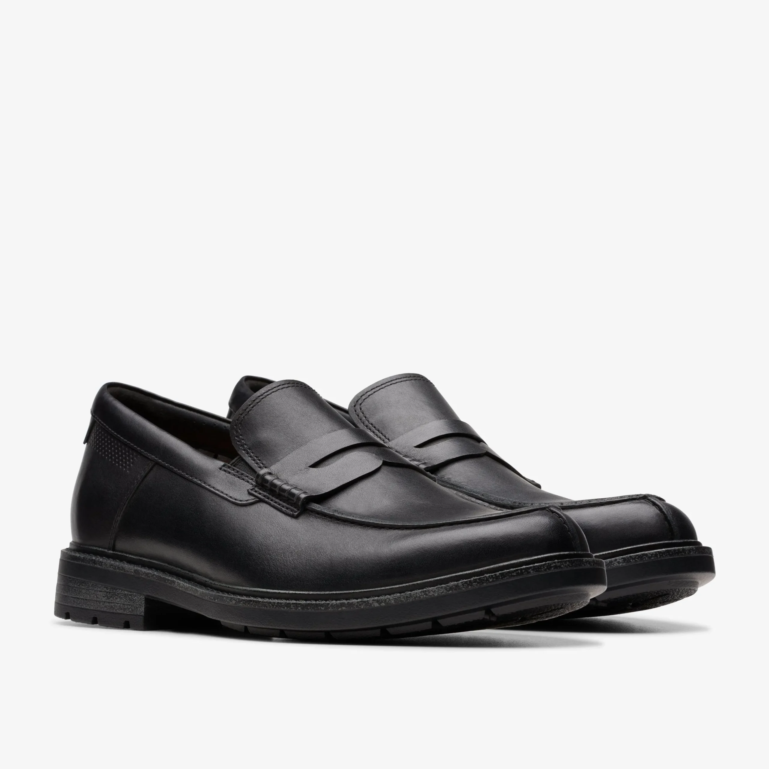 Un Shire Step Black Leather|Clarks Hot
