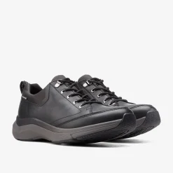Wave 2.0 Vibe Black Leather|Clarks Clearance