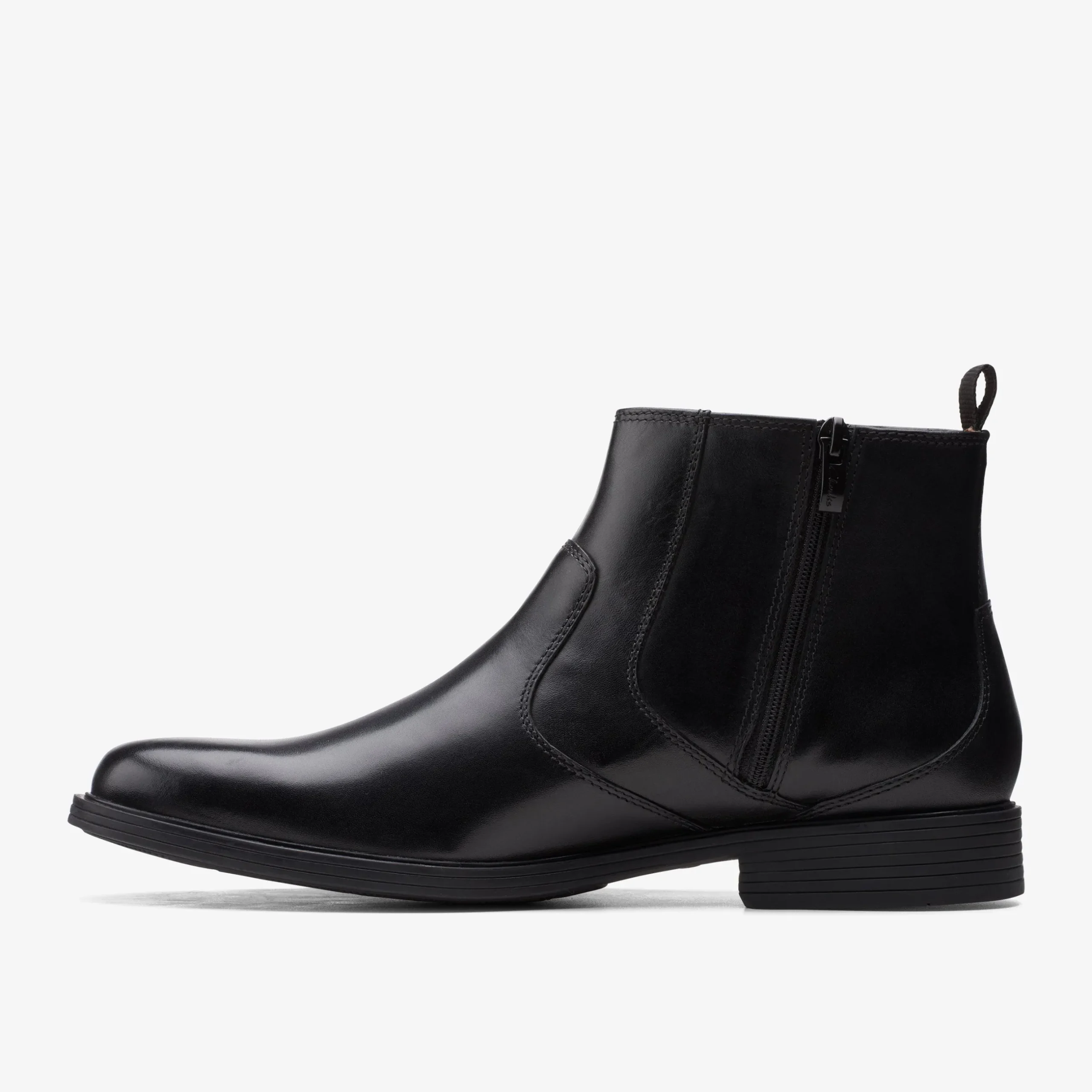 Whiddon Zip Black Leather|Clarks Online
