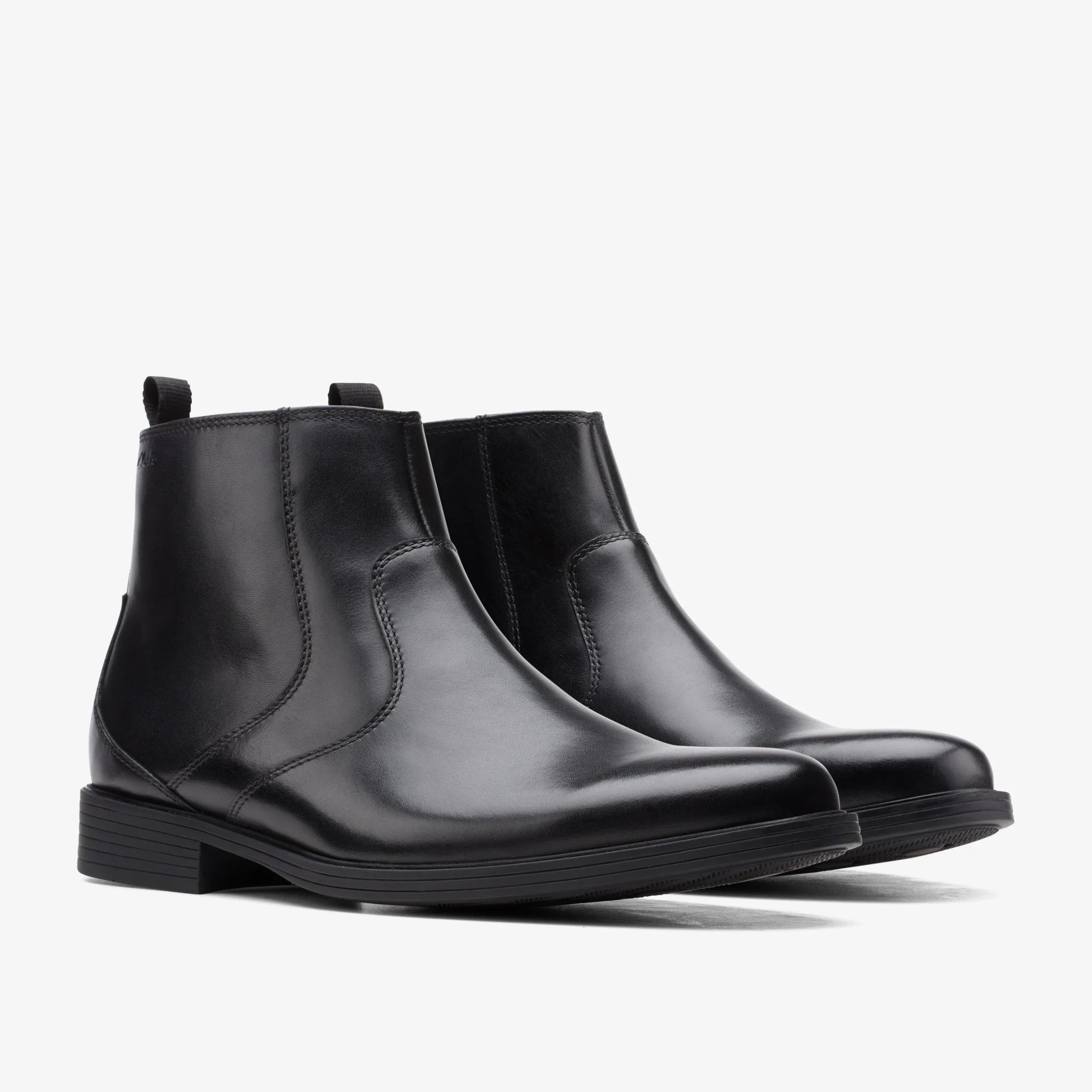 Whiddon Zip Black Leather|Clarks Online